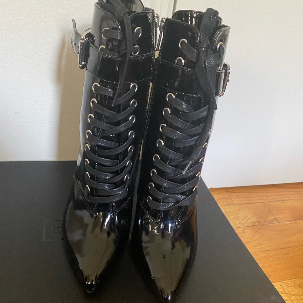Danielle Guizio Patent Leather Booties